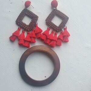 Two Sets Of Handmade Earrings With Bracelet